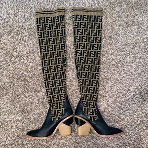 FAUX Fendi Knee-High Boots